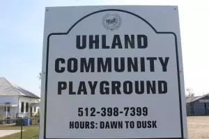 Sign: Uhland Community Playground